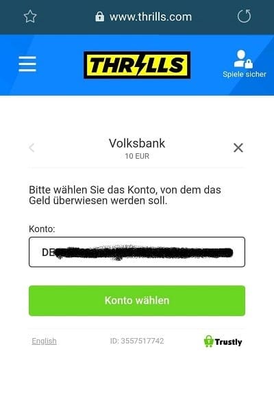 Trustly Einzahlung Schritt 6