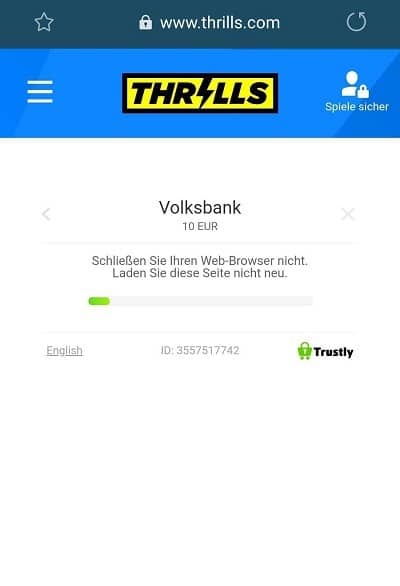 Trustly Einzahlung Schritt 7