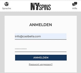 nyspins login und anmeldung