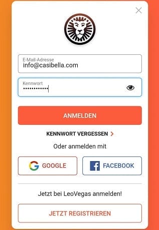 Leo Vegas Anmeldung login