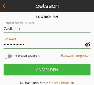betsson casino login