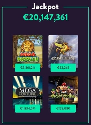 dunder casino jackpots