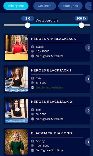 casino heroes live casino