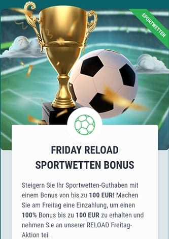 22bet Sportwetten Reload Bonus