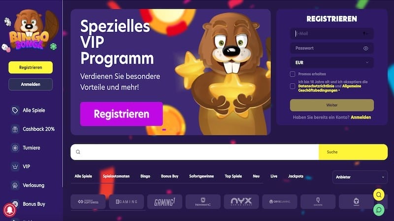 BingoBonga Webseite