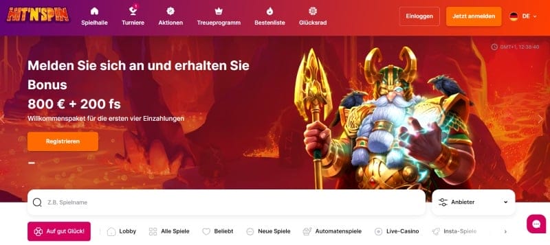 hitnspin casino website