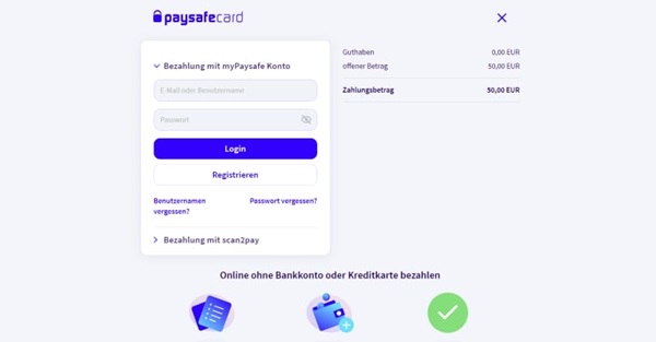 MyPaysafe Einzahlung online