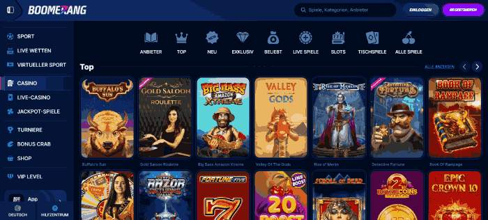 BoomerangBet spiele im besten Casino Österreichs