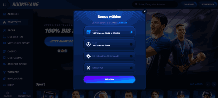BoomerangBet anmeldung im besten Casino Österreichs