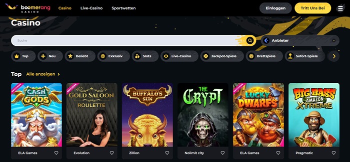 boomerang craps casino spiele