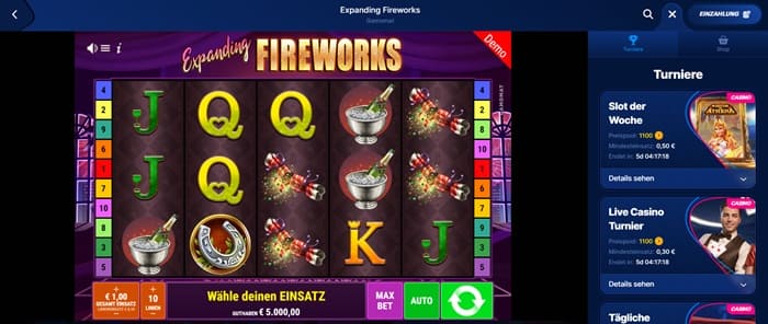 unbekanntes casino spiel fancy fireworks