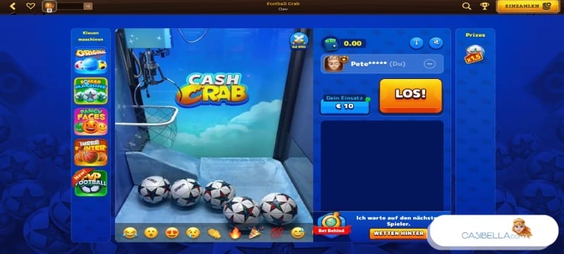 Crab Casino mit Fußball